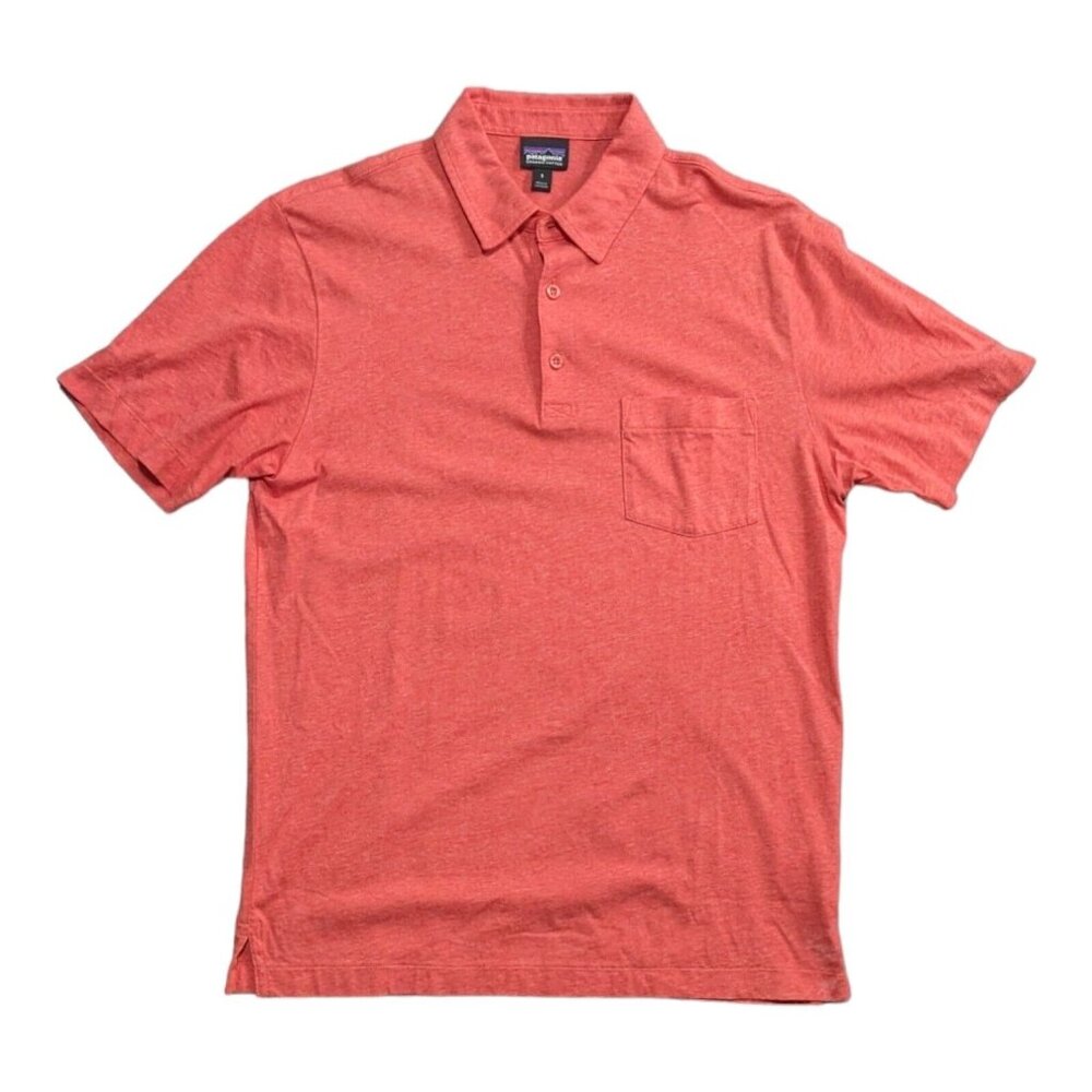 Patagonia Squeaky Clean Polo Shirt Mens S Salmon Stretch Organic Cotton